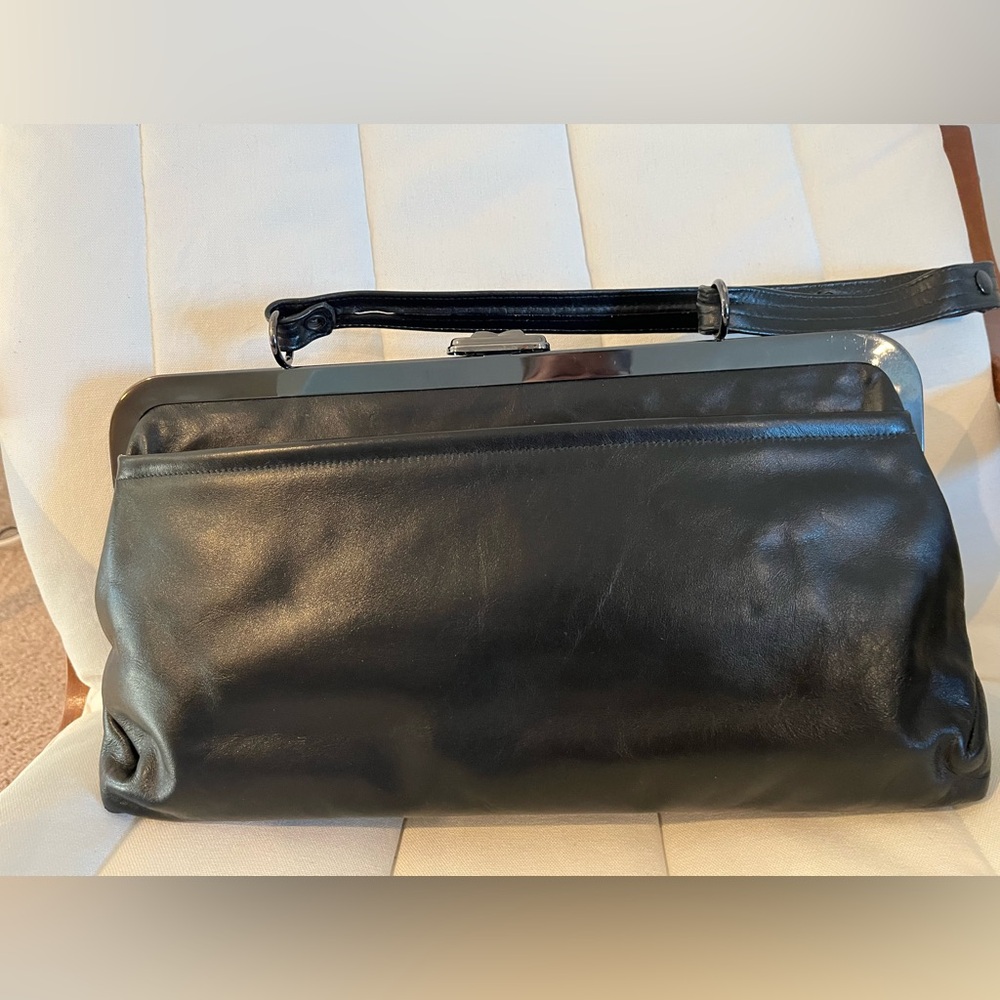 Vintage Ruth Stalz Designer Leather click lock Adjustable Strap Purse with scarf - Picture 6 of 16